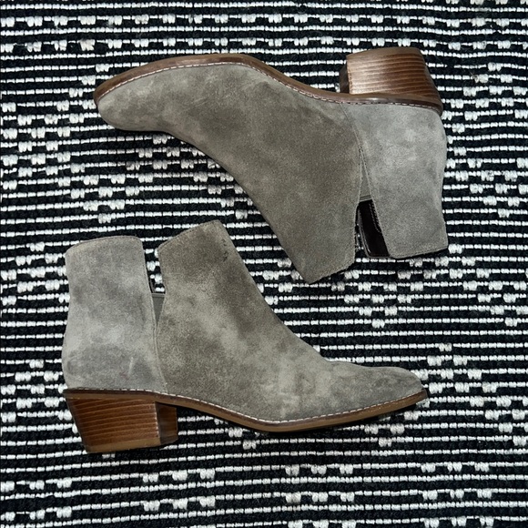 Cole Haan Suede Ankle Boots - Taupe grey coloring - Picture 1 of 9